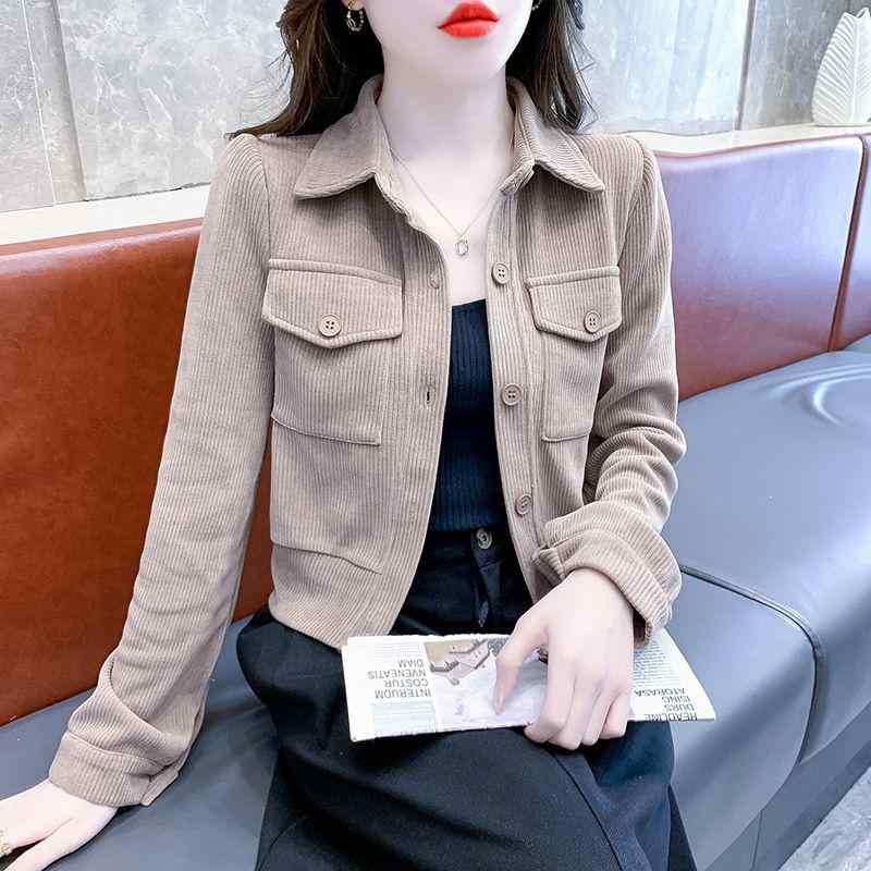 春 コーデ レディース ファッション オシャレ アイテム カワイイ コーデ シンプル きれい ナチュラル 上品カジュアル 用 コーデュロイシャツ ジャケット カーディガン スリム トップス 長袖