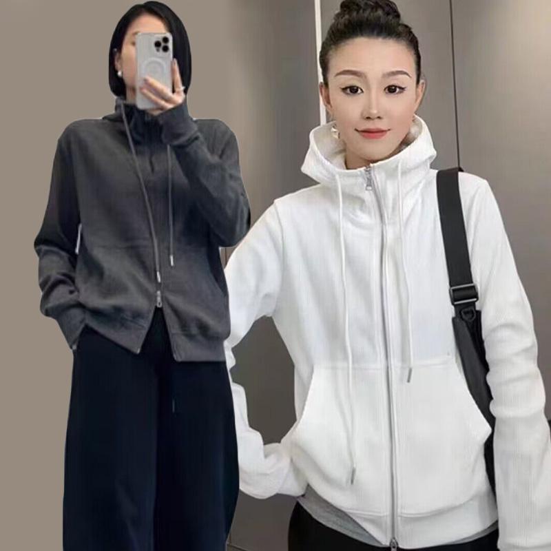 制服, 作业服 - 春 コーデ レディース ファッション オシャレ アイテム カワイイ コーデ シンプル きれい ナチュラル 上品カジュアル 用 フード付き アウター 春 スタイル長袖 カーディガン ジャケット