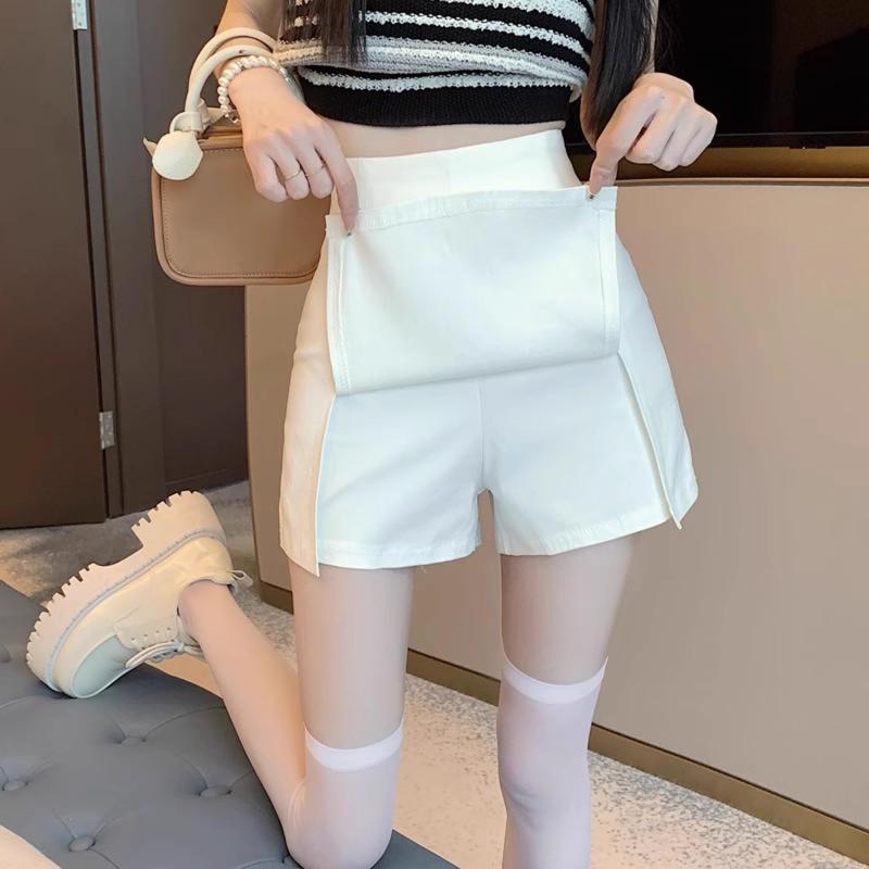 春 コーデ レディース ファッション オシャレ アイテム カワイイ コーデ シンプル きれい ナチュラル 上品カジュアル 用 ホワイト スーツ キュロット スタイル ハイウエスト スリム カバー ガール ボトム Aライン パンツ