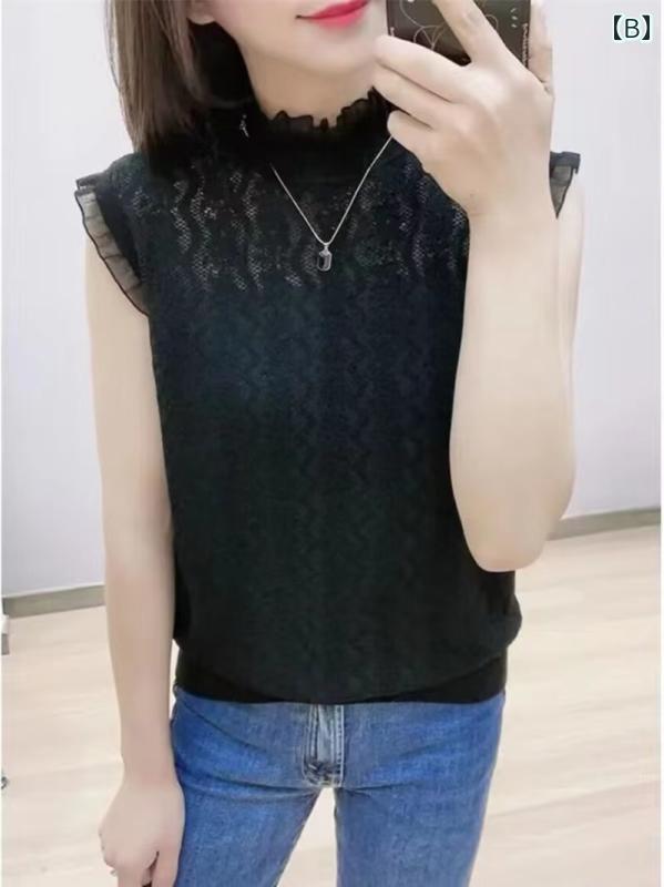 春 コーデ レディース ファッション オシャレ アイテム カワイイ コーデ シンプル きれい ナチュラル 上品カジュアル 用 夏 レース ノースリーブ トップス キャミソール シャツ