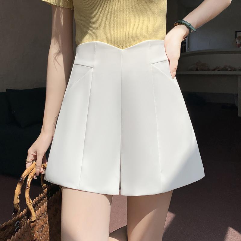 春 コーデ レディース ファッション オシャレ アイテム カワイイ コーデ シンプル きれい ナチュラル 上品カジュアル 用 ホワイト スーツ パンツ ハイウエスト スリム ガール ワイド レッグ Aライン