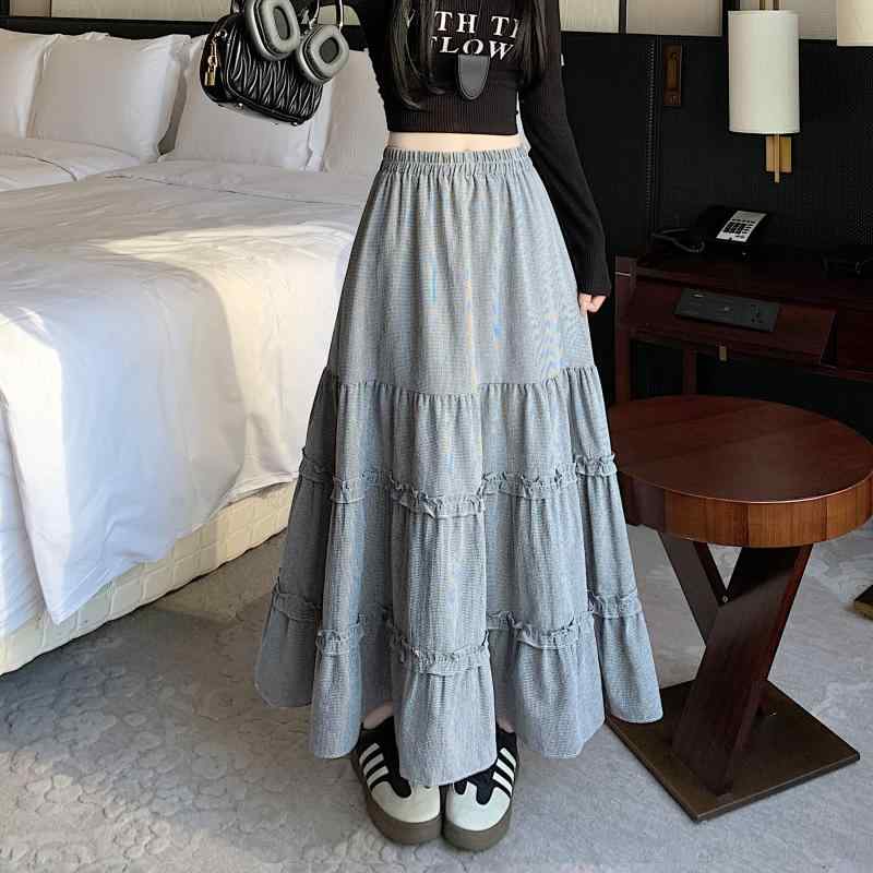 Miniskirt - 春 コーデ レディース ファッション オシャレ アイテム カワイイ コーデ シンプル きれい ナチュラル 上品カジュアル 用 ケーキ スカート ハイウエスト ドレープ スイング Aライン アンブレラ ロング丈