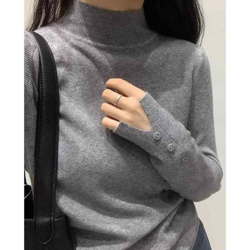 春 コーデ レディース ファッション オシャレ アイテム カワイイ コーデ シンプル きれい ナチュラル 上品カジュアル 用 ハーフ タートルネック インナー レイヤリング シャツ スリムフィット アウターウェア ミッド カラー セーター 長袖 トップス