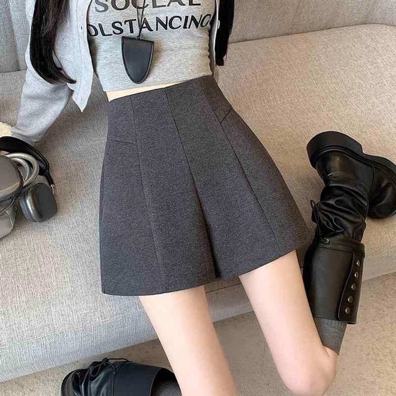 Rakuten - 春 コーデ レディース ファッション オシャレ アイテム カワイイ コーデ シンプル きれい ナチュラル 上品カジュアル 用 グレー ウール パンツブーツ スタイル ハイウエスト スリム ワイド レッグ カジュアル スーツ Aライン