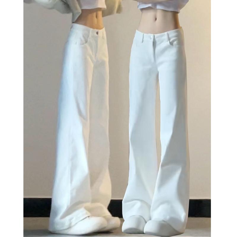 春 コーデ レディース ファッション オシャレ アイテム カワイイ コーデ シンプル きれい ナチュラル 上品カジュアル 用 ホワイト ワイド レッグ ジーンズ ハイウエスト スリム ウォッシュ ナロー フロア レングス ストレート ロング丈 パンツ