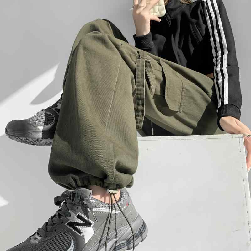 春 コーデ レディース ファッション オシャレ アイテム カワイイ コーデ シンプル きれい ナチュラル 上品カジュアル 用 アメリカン ミリタリーグリーン スタイル 伸縮性 ストレッチ ストレッチ ウエスト ハイウエスト ワイド レッグ ズボン カジュアル パンツ