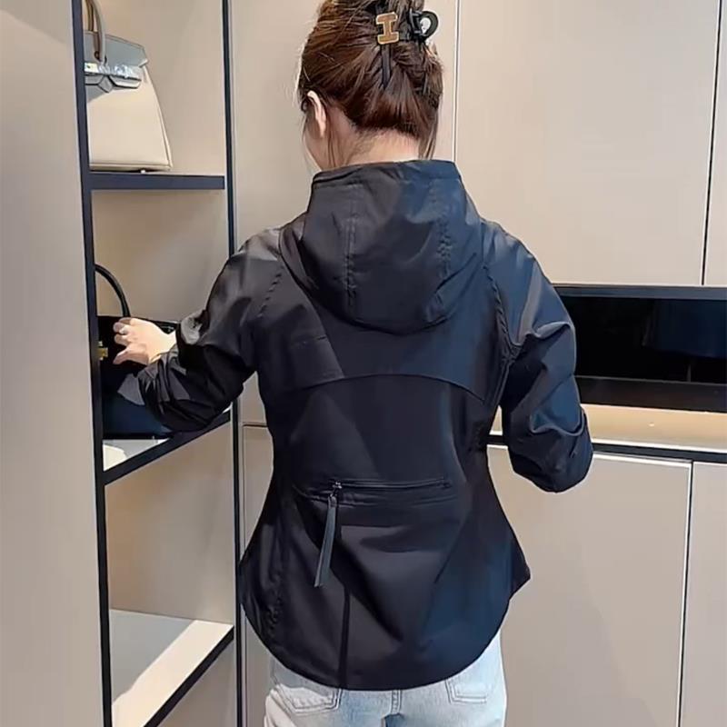春 コーデ レディース ファッション オシャレ アイテム カワイイ コーデ シンプル きれい ナチュラル 上品カジュアル 用 フード付き スリム ジャケット レディース 春 スタイル 薄手 スポーツ トップス