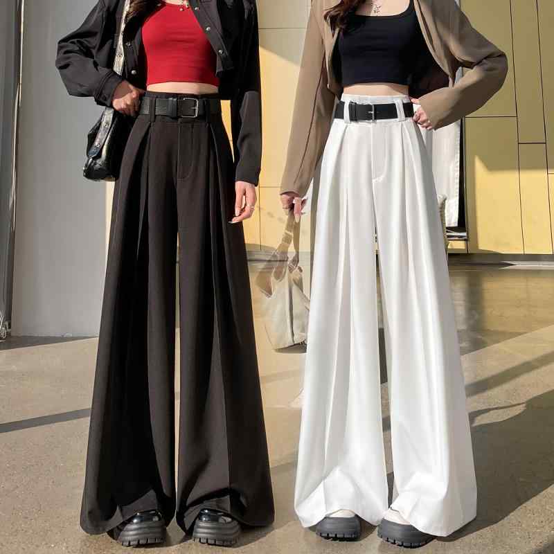春 コーデ レディース ファッション オシャレ アイテム カワイイ コーデ シンプル きれい ナチュラル 上品カジュアル 用 ホワイト スーツ ワイド レッグ パンツ レディース 春 ハイウエスト ドレープ ナロー ストレート カジュアル