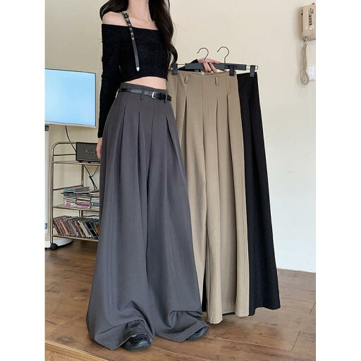 春 コーデ レディース ファッション オシャレ アイテム カワイイ コーデ シンプル きれい ナチュラル 上品カジュアル 用 アメリカン レトロ カーキ スーツ カジュアル パンツ レディース 春 ハイウエスト スリム ドレープ ワイド レッグ 春 コーデ レディース ファッション オシャレ アイテム カワイイ コーデ シンプル きれい ナチュラル 上品カジュアル 用 アメリカン レトロ カーキ スーツ カジュアル パンツ レディース 春 ハイウエスト スリム ドレープ ワイド レッグ