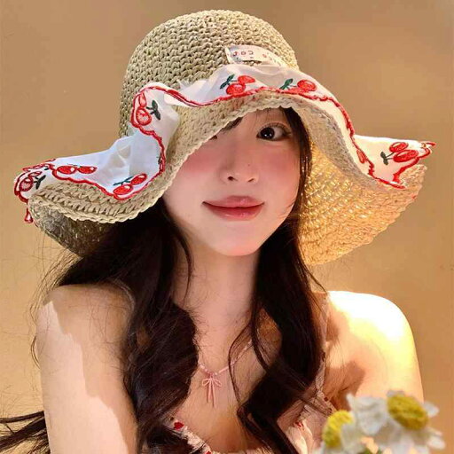 春 コーデ レディース ファッション オシャレ アイテム カワイイ コーデ シンプル きれいめ ナチュラル 上品カジュアル 女性用 婦人服 チェリー レース 麦わら 帽子 夏 ビーチ バカンス バケーション つば広 サンハット 春 コーデ レディース ファッション オシャレ アイテム カワイイ コーデ シンプル きれいめ ナチュラル 上品カジュアル 女性用 婦人服 チェリー レース 麦わら 帽子 夏 ビーチ バカンス バケーション つば広 サンハット