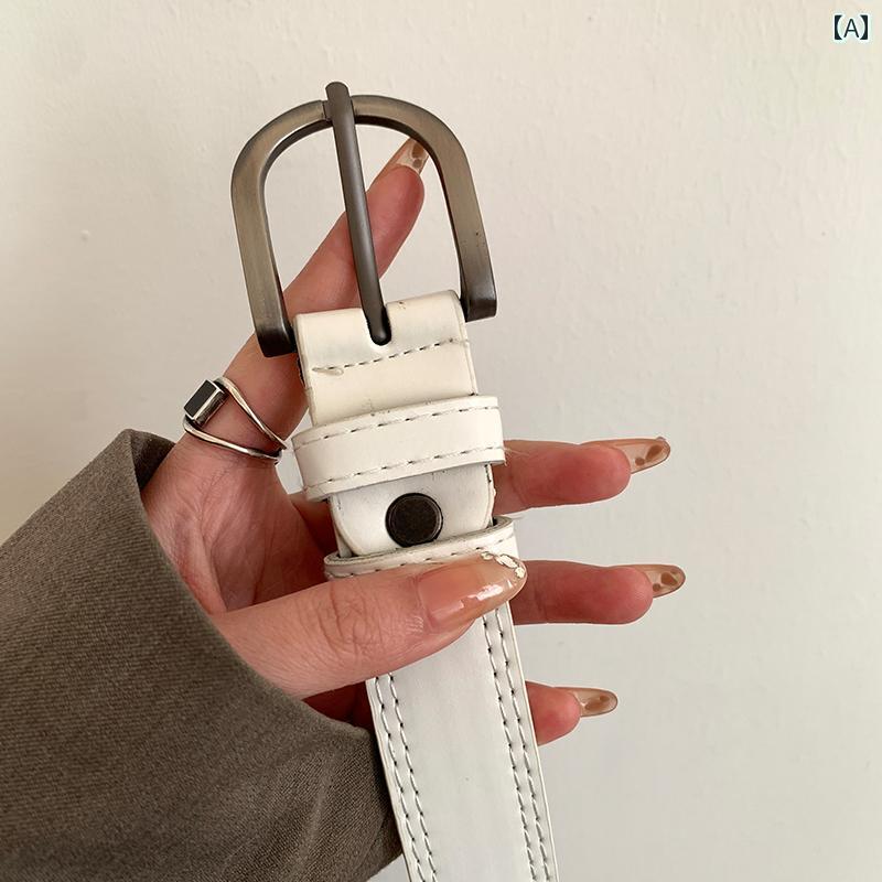 春 コーデ レディース ファッション オシャレ アイテム カワイイ コーデ シンプル きれいめ ナチュラル 上品カジュアル 女性用 婦人服 ブラック レトロ ベルト アメリカン ハイエンド スカート 装飾