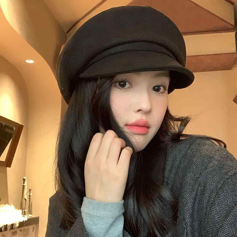 春 コーデ レディース ファッション オシャレ アイテム カワイイ コーデ シンプル きれいめ ナチュラル 上品カジュアル 女性用 婦人服 ブラック ベレー 帽子 秋 ペインター ハット レトロ 八角形 帽子