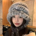 春 コーデ レディース ファッション オシャレ アイテム カワイイ コーデ シンプル きれいめ ナチュラル 上品カジュアル 女性用 婦人服 ウサギ ファー 混紡 帽子 秋 厚手 暖かい ウール 防寒 グレー 耳あてて