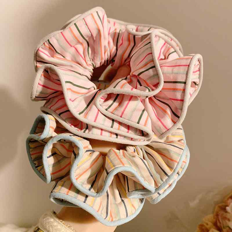 ピンク ガーリー コントラスト ストライプ バンド シンプル アクセサリー タイ ヘッド