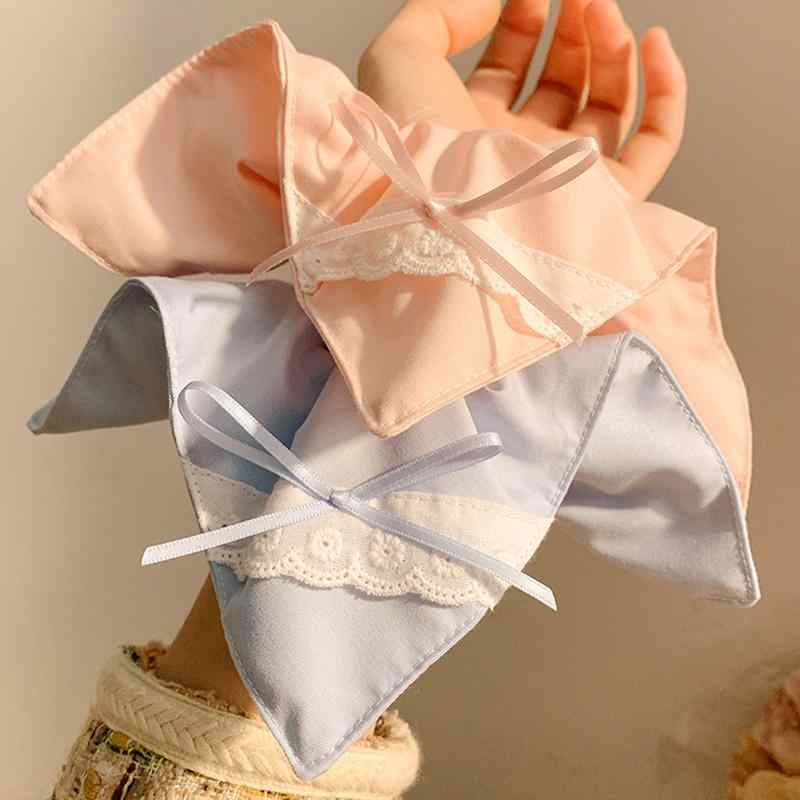 ガーリー ピンク リボンス スクエア スカーフ バンド シンプル アクセサリー 大きいサイズ 春 ヘッド