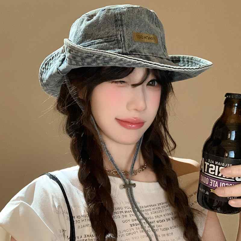 春 コーデ レディース ファッション オシャレ アイテム カワイイ コーデ シンプル きれいめ ナチュラル 上品カジュアル 女性用 婦人服 パッチ ウォッシュデニム フィッシャーマン ハット つば広 バケット アウトドア 登山 帽子