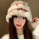 春 コーデ レディース ファッション オシャレ アイテム カワイイ コーデ シンプル きれいめ ナチュラル 上品カジュアル 女性用 婦人服 秋 ウサギ ファーニット フィッシャーマン ハット 韓国ファッション 耳保護 暖かい ウール ニット 帽子