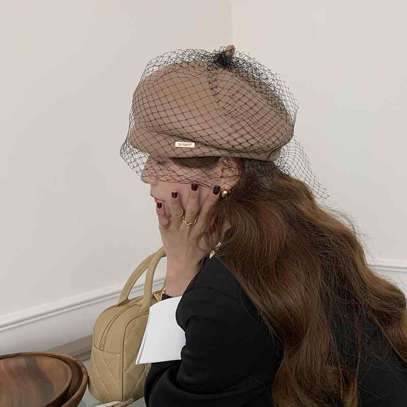 春 コーデ レディース ファッション オシャレ アイテム カワイイ コーデ シンプル きれいめ ナチュラル 上品カジュアル 女性用 婦人服 レトロ メッシュ ベレー 帽子 秋　冬 暖かい 帽子 プリーツ ペインター ハット 八角形 ウール キャスケット