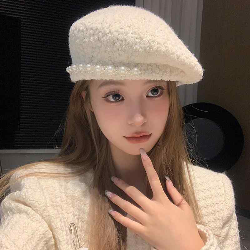 春 コーデ レディース ファッション オシャレ アイテム カワイイ コーデ シンプル きれいめ ナチュラル 上品カジュアル 女性用 婦人服 レトロ パール ベレー 帽子 秋 フリース 帽子