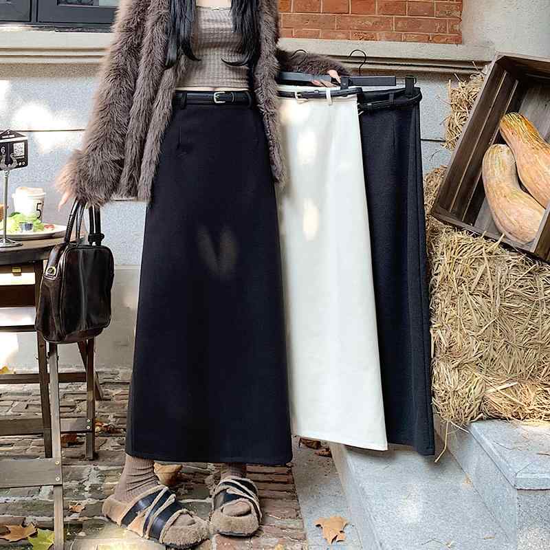 春 コーデ レディース ファッション オシャレ カワイイ シンプル きれいめ ナチュラル 上品カジュアル 婦人服 黒 スーツ ウール スカート ハイウエスト スリム スリット カバー ワンステップ ロング