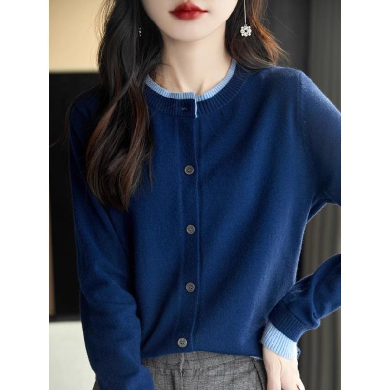 Other - 春 コーデ レディース ファッション オシャレ カワイイ シンプル きれいめ ナチュラル 上品カジュアル 婦人服 ラウンドネック ウール フェイク ツーピース ニット カーディガン セーター ジャケット トップス