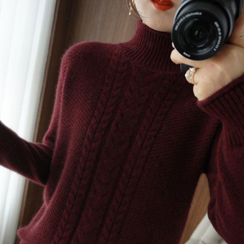 春 コーデ レディース ファッション オシャレ カワイイ シンプル きれいめ ナチュラル 上品カジュアル 婦人服 ハーフ タートルネック セーター スリム ニット シャツ ウエスタン セーター