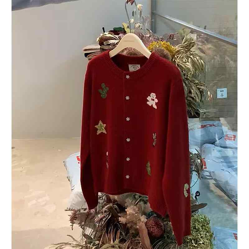 春 コーデ レディース ファッション オシャレ カワイイ シンプル きれいめ ナチュラル 上品カジュアル 婦人服 クリスマス ラウンドネック 長袖 ニット カーディガン ソフト セーター ジャケット