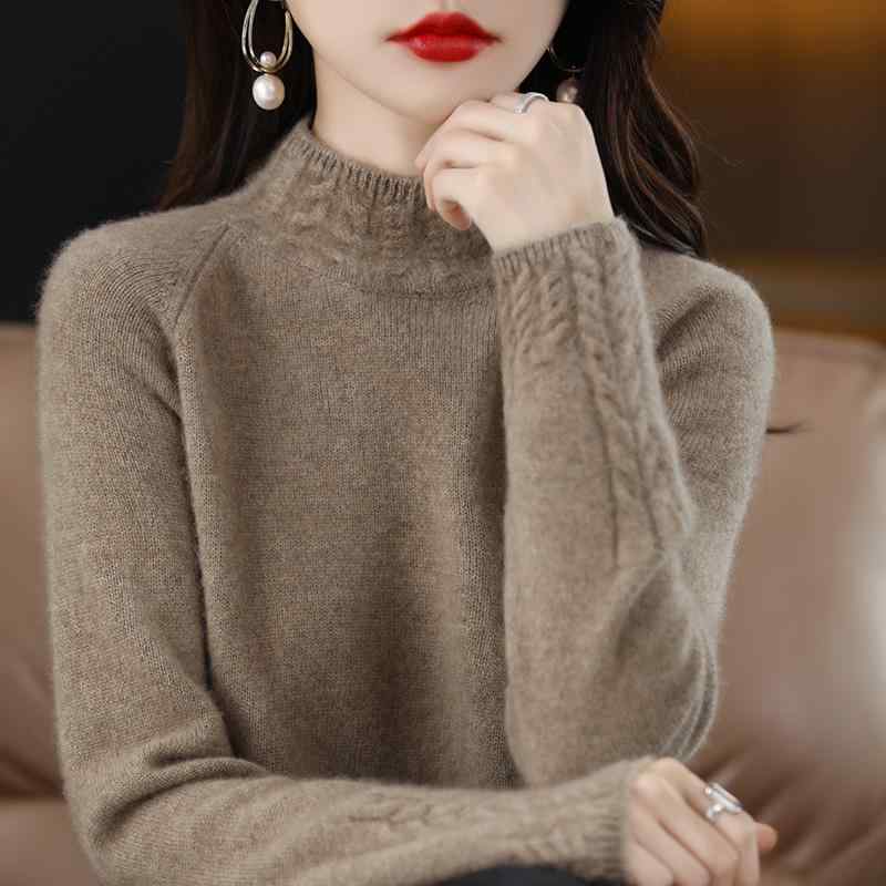 春 コーデ レディース ファッション オシャレ カワイイ シンプル きれいめ ナチュラル 上品カジュアル 婦人服 セーター ツイスト ハーフ タートルネック ウール