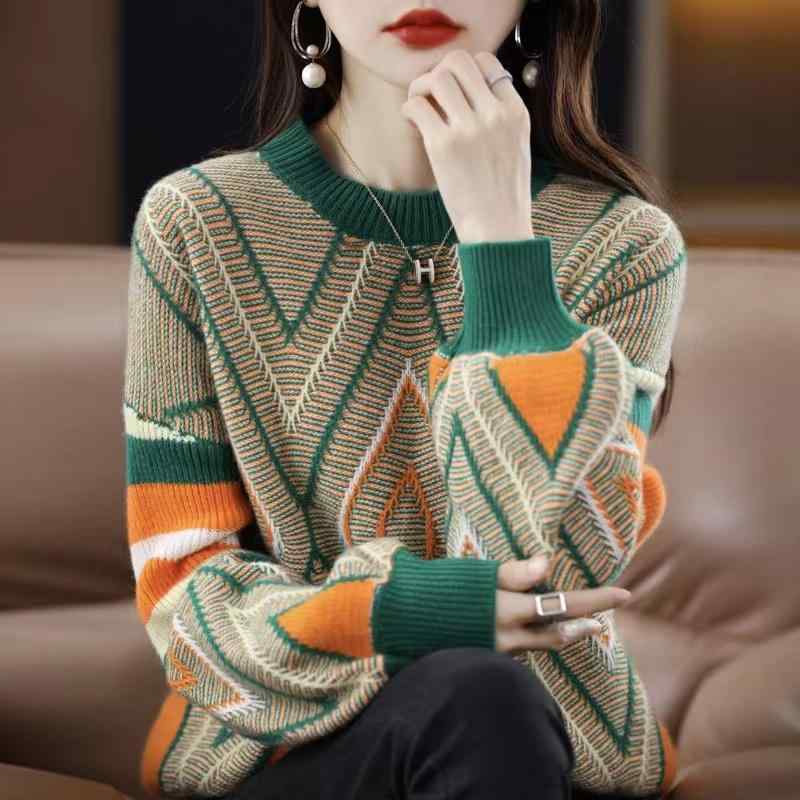 春 コーデ レディース ファッション オシャレ カワイイ シンプル きれいめ ナチュラル 上品カジュアル 婦人服 セーター 厚手 ラウンドネック ウール