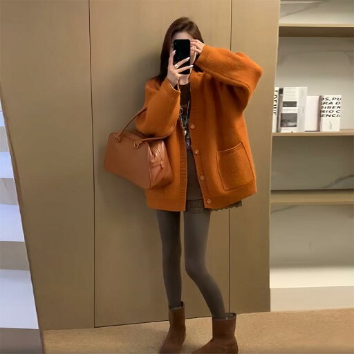 春 コーデ レディース ファッション オシャレ カワイイ シンプル きれいめ ナチュラル 上品カジュアル 婦人服 Vネック オレンジ セーター ニット カーディガン ジャケット 衣装 春 コーデ レディース ファッション オシャレ カワイイ シンプル きれいめ ナチュラル 上品カジュアル 婦人服 Vネック オレンジ セーター ニット カーディガン ジャケット 衣装
