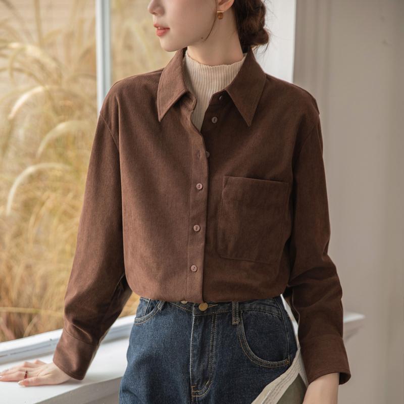 春 コーデ レディース ファッション オシャレ カワイイ シンプル きれいめ ナチュラル 上品カジュアル 婦人服 ハイエンド ブラウン 厚手 ベース レイヤー トップス(4)