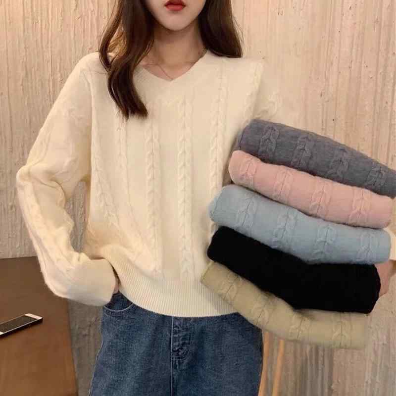 其它 - 春 コーデ レディース ファッション オシャレ カワイイ シンプル きれいめ ナチュラル 上品カジュアル 婦人服 Vネック セーター インナーウェア 厚手 柔らかい ベース