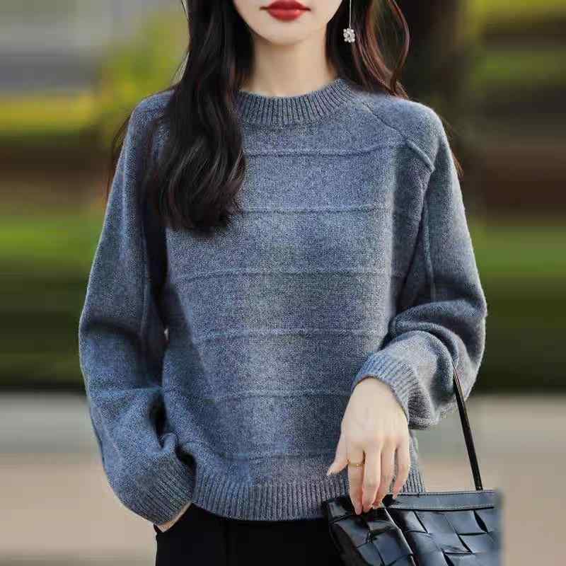 Other - 春 コーデ レディース ファッション オシャレ カワイイ シンプル きれいめ ナチュラル 上品カジュアル 婦人服 ストライプ 厚手 ウール セーター インナーウェア ニット