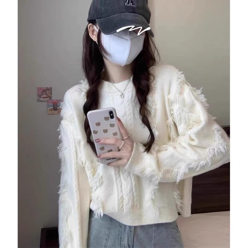 春 コーデ レディース ファッション オシャレ カワイイ シンプル きれいめ ナチュラル 上品カジュアル 婦人服 フレンチ 厚手 タッセル ..