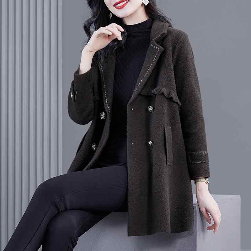 Rakuten - 春 コーデ レディース ファッション オシャレ カワイイ シンプル きれいめ ナチュラル 上品カジュアル 婦人服 ミドル丈 ウール コート 厚手 ゆったり ハイエンド
