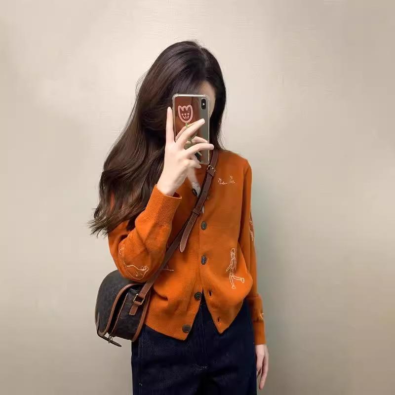 春 コーデ レディース ファッション オシャレ カワイイ シンプル きれいめ ナチュラル 上品カジュアル 婦人服 ラウンドネック 長袖 カーディガン カジュアル スリム セーター ジャケット トップス