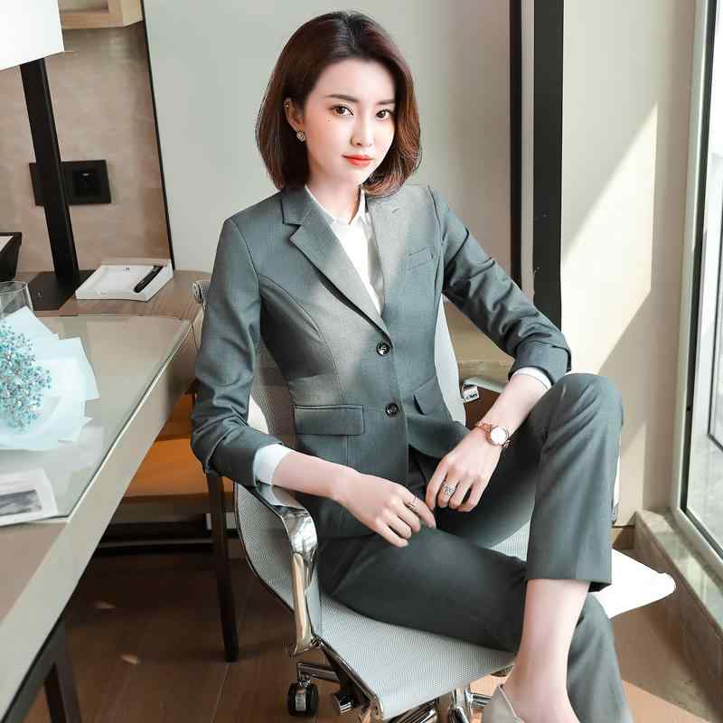 Rakuten - 春 コーデ レディース ファッション オシャレ カワイイ シンプル きれいめ ナチュラル 上品カジュアル 婦人服 グレー スーツ ボタン 面接ウェア ホテル ユニフォーム フォーマルウェア