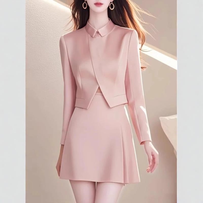 Rakuten - 春 コーデ レディース ファッション オシャレ カワイイ シンプル きれいめ ナチュラル 上品カジュアル 婦人服 ポロカラー スーツ ハイエンド スカート