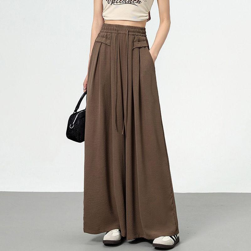 春 コーデ レディース ファッション オシャレ カワイイ シンプル きれいめ ナチュラル 上品カジュアル 婦人服 ワイドレッグ パンツ ハイウエスト 夏 ストレート 薄手 スイング カジュアル スリム(4)