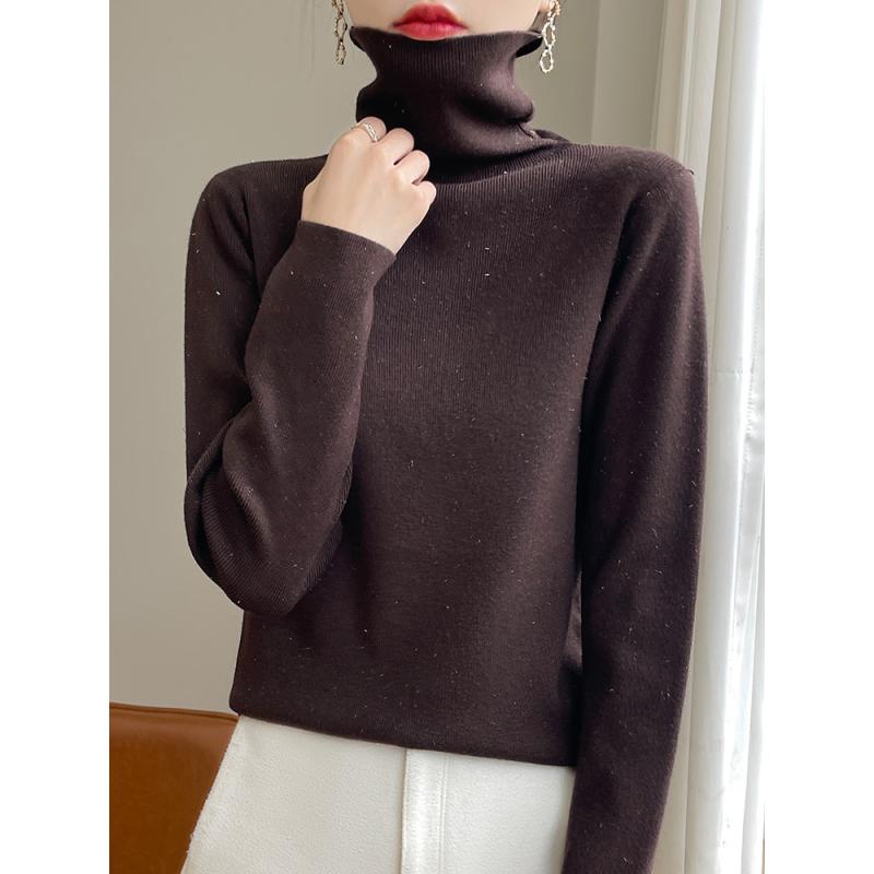Three-Quarter Knit - 春 コーデ レディース ファッション オシャレ カワイイ シンプル きれいめ ナチュラル 上品カジュアル 婦人服 セーター タートルネック セーター パイル カラー インナー シャツ
