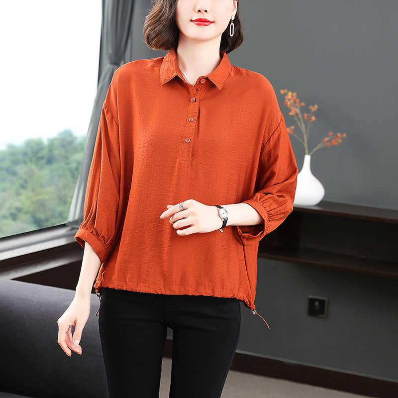 Other Apparel - 春 コーデ レディース ファッション オシャレ カワイイ シンプル きれいめ ナチュラル 上品カジュアル 婦人服 七分袖 シャツ 夏 フレンチ風カジュアル スリム プルオーバー 半袖 トップス