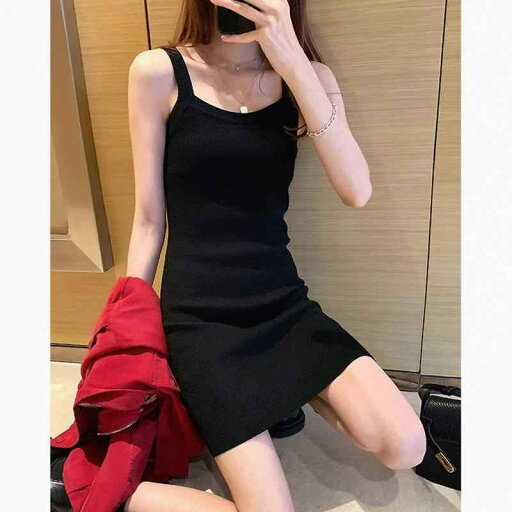 春 コーデ レディース ファッション オシャレ カワイイ シンプル きれいめ ナチュラル 上品カジュアル 婦人服 コットン フレンチ ワンピース ドレス 夏 スリム ニット ベスト ハイエンド ブラック 春 コーデ レディース ファッション オシャレ カワイイ シンプル きれいめ ナチュラル 上品カジュアル 婦人服 コットン フレンチ ワンピース ドレス 夏 スリム ニット ベスト ハイエンド ブラック