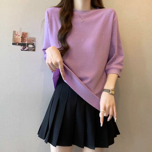 春 コーデ レディース ファッション オシャレ カワイイ シンプル きれいめ ナチュラル 上品カジュアル 婦人服 シンプル Tシャツ 夏服 スリム 光沢 トップス 春 コーデ レディース ファッション オシャレ カワイイ シンプル きれいめ ナチュラル 上品カジュアル 婦人服 シンプル Tシャツ 夏服 スリム 光沢 トップス