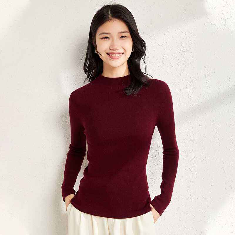 Rakuten - 春 コーデ レディース ファッション オシャレ カワイイ シンプル きれいめ ナチュラル 上品カジュアル 婦人服 シームレス ワンピース ウール セーター ハーフ タートルネック スリム ニット シャツ