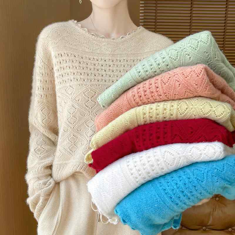 春 コーデ レディース ファッション オシャレ カワイイ シンプル きれいめ ナチュラル 上品カジュアル 婦人服 プルオーバー セーター ウール ニット シャツ トップス