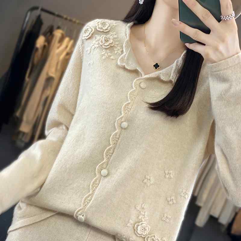 春 コーデ レディース ファッション オシャレ カワイイ シンプル きれいめ ナチュラル 上品カジュアル 婦人服 セーター カーディガン クラシック ジャケット ニット トップス アウター