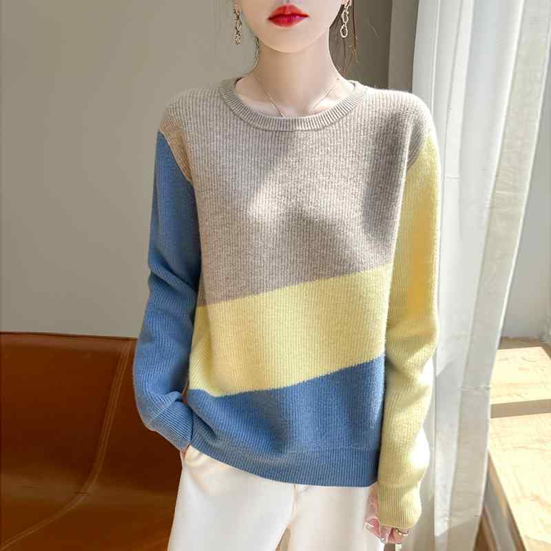 Rakuten - 春 コーデ レディース ファッション オシャレ カワイイ シンプル きれいめ ナチュラル 上品カジュアル 婦人服 ウール セーター ラウンドネック 長袖 プルオーバー カジュアル シャツ