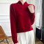 春 コーデ レディース ファッション オシャレ カワイイ シンプル きれいめ ナチュラル 上品カジュアル 婦人服 ウール セーター 赤 プルオーバー スタンドカラー 13,514円