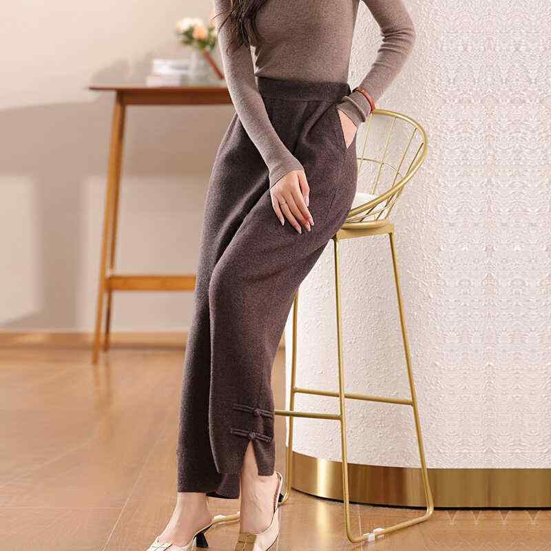 Other - 春 コーデ レディース ファッション オシャレ カワイイ シンプル きれいめ ナチュラル 上品カジュアル 婦人服 ニット ハイウエスト ワイドレッグ パンツ 九分丈