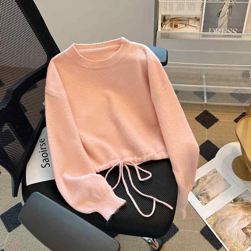 春 コーデ レディース ファッション オシャレ カワイイ シンプル きれいめ ナチュラル 上品カジュアル 婦人服 ピンク 裾 セーター ゆったり アウター